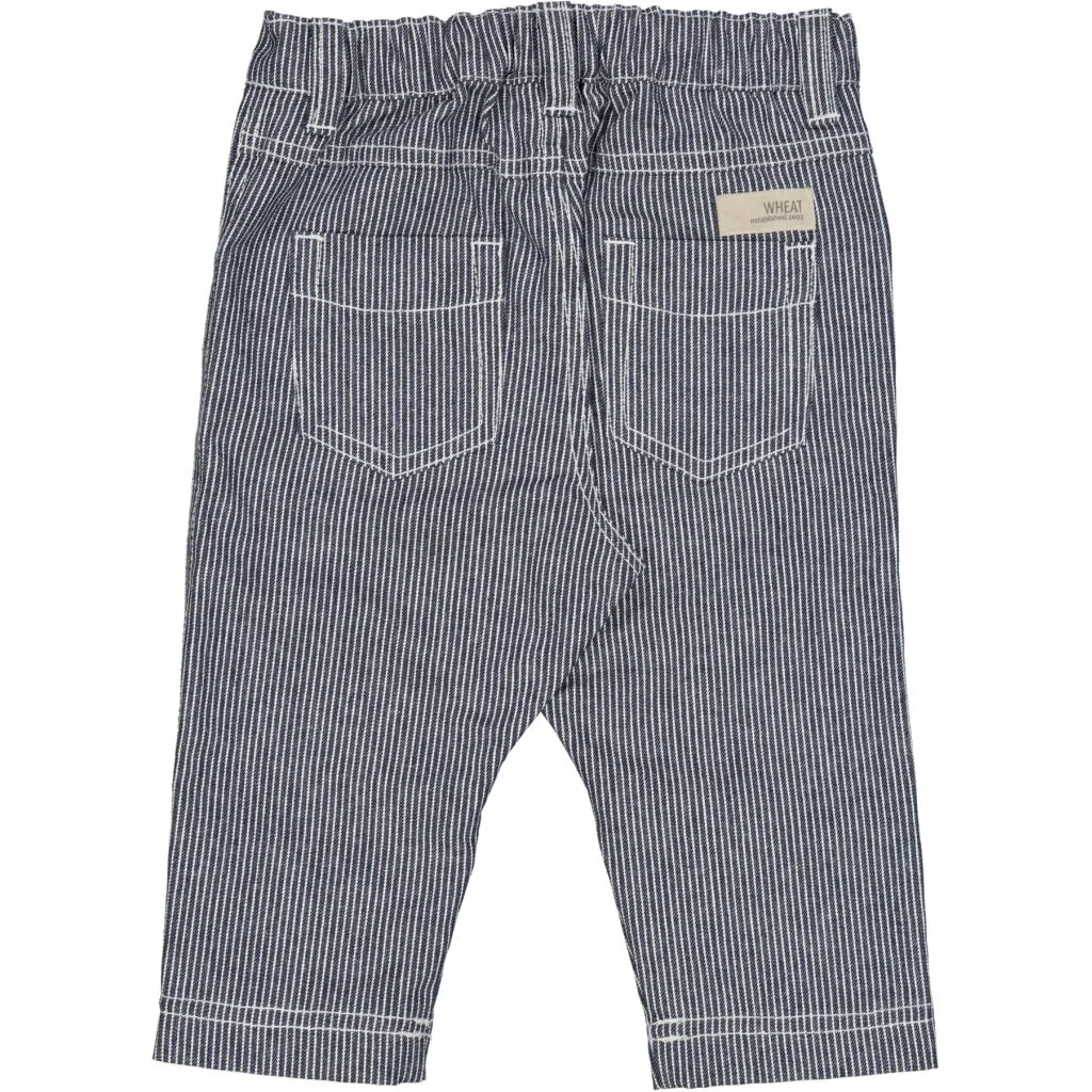 Trousers Edvard - navy denim stripe