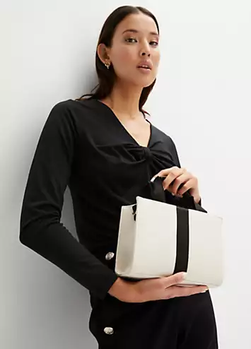 Two Tone Detachable Shoulder Strap Handbag by bonprix | Look Again