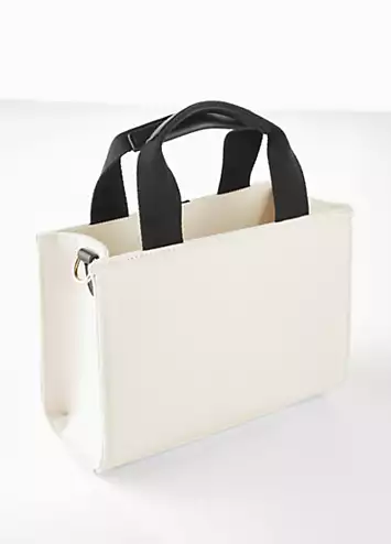 Two Tone Detachable Shoulder Strap Handbag by bonprix | Look Again