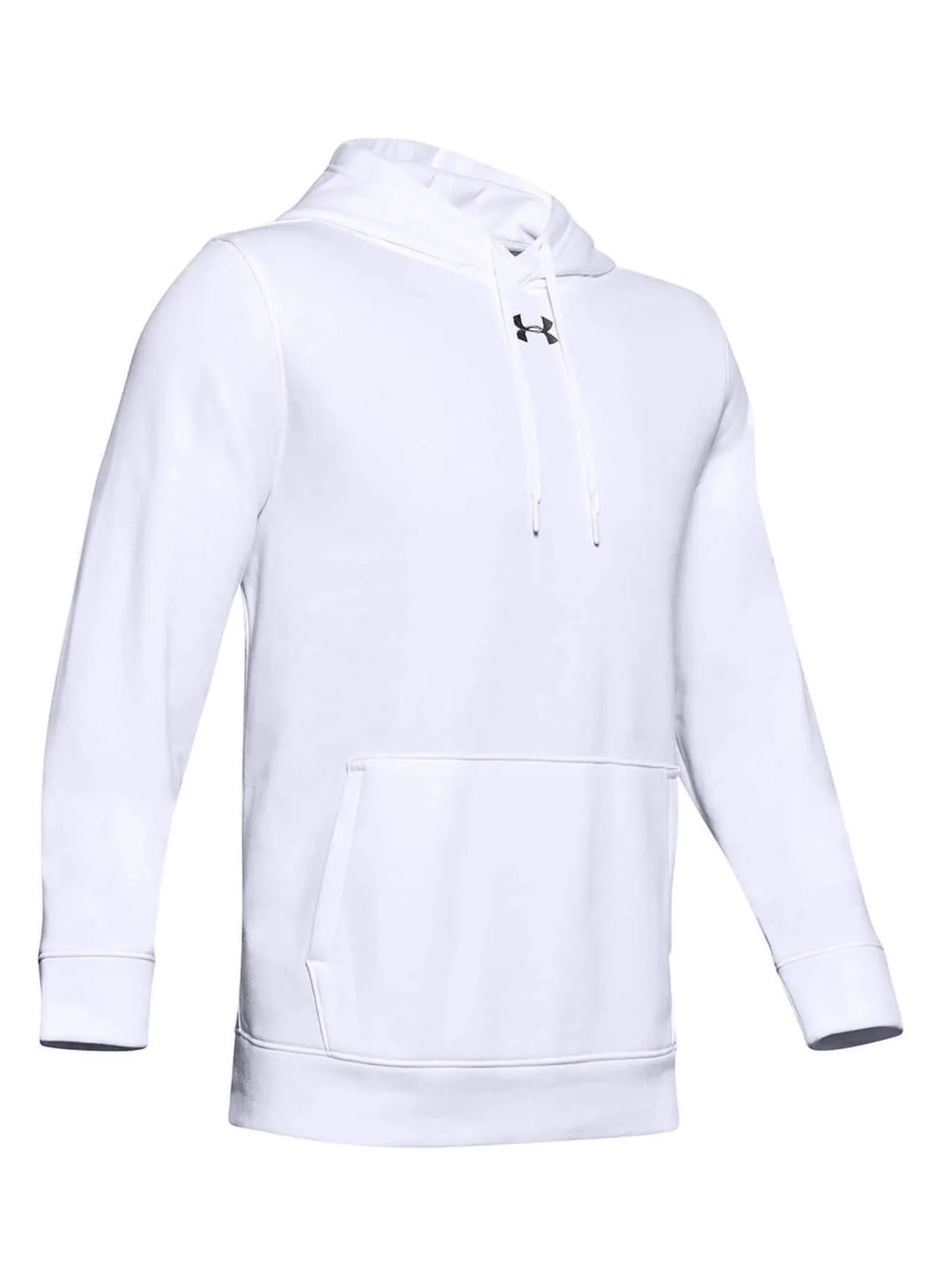 Under Armour Men's White / Graphite Hustle Fleece Hoodie 1300123