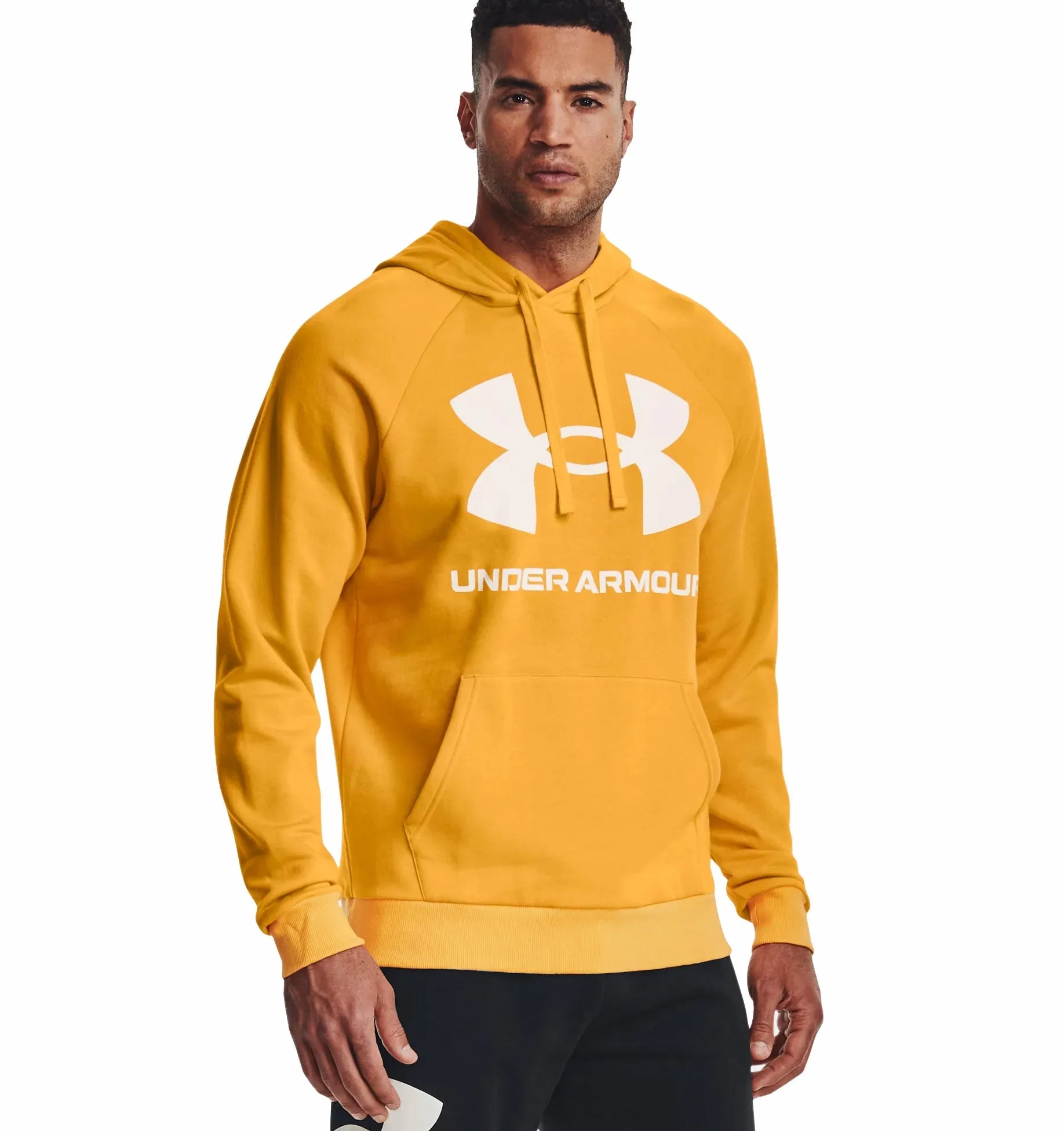 Under Armour Rival Big Logo Fleece Hoodie - Mens - Rise/Onyx White