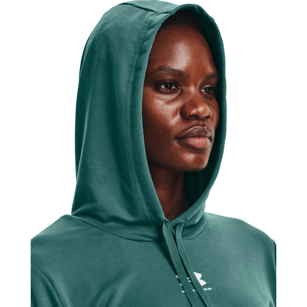 Under Armour Rival Fleece Terry Hoodie - Womens - Coastal Teal/White