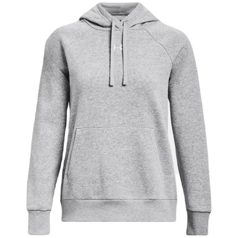 Under Armour Women's Mod Grey Light Heather/White Rival Fleece Hoodie