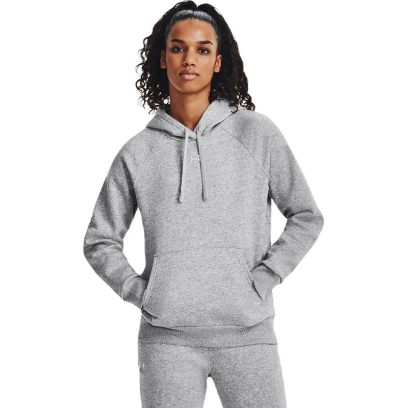 Under Armour Women's Mod Grey Light Heather/White Rival Fleece Hoodie