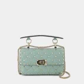 Valentino Garavani  Rockstud Spike Small Hobo Bag - Valentino Garavani - Blue - Leather