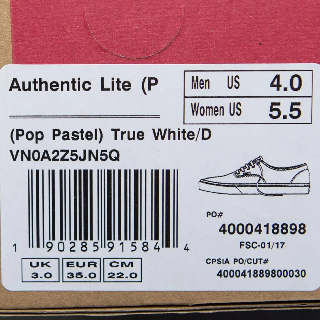 Vans Women Authentic Lite - Pop Pastel (white / pink)