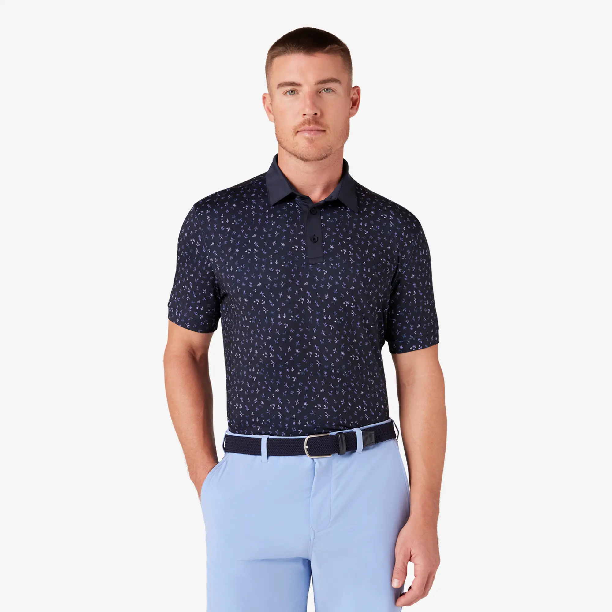 VERSA POLO - NAVY FLORAL + FAUNA