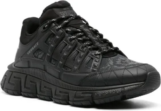 Versace Trigreca Barocco-jacquard sneakers Black