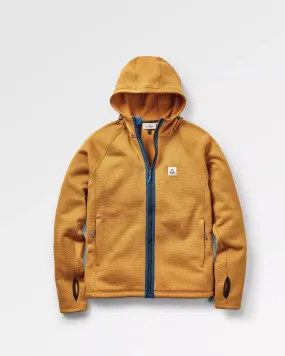 Vertical Full Zip Hooded Recycled Fleece - Dusty Ochre