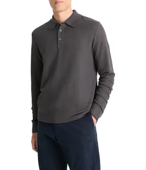 Vince Pima Pique Long Sleeve Polo