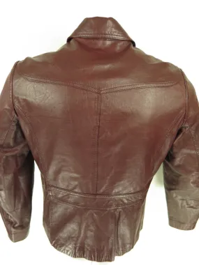 Vintage 70s Maroon Leather Jacket Mens 40 Sears the Leather Shop