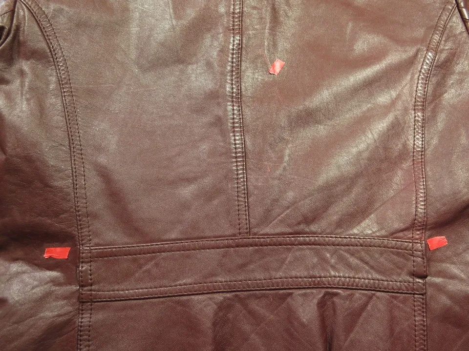 Vintage 70s Maroon Leather Jacket Mens 40 Sears the Leather Shop