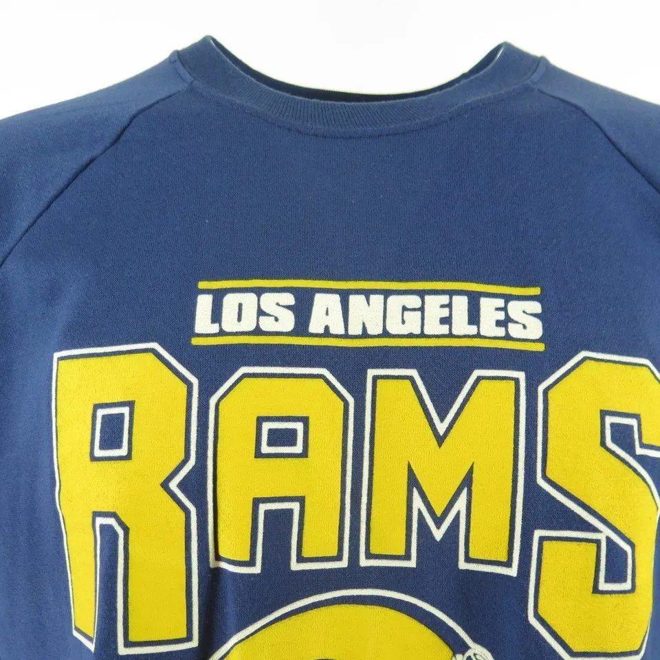 Vintage 80s LA Rams Sweatshirt  XL Deadstock Pickler 87 Big Helmet