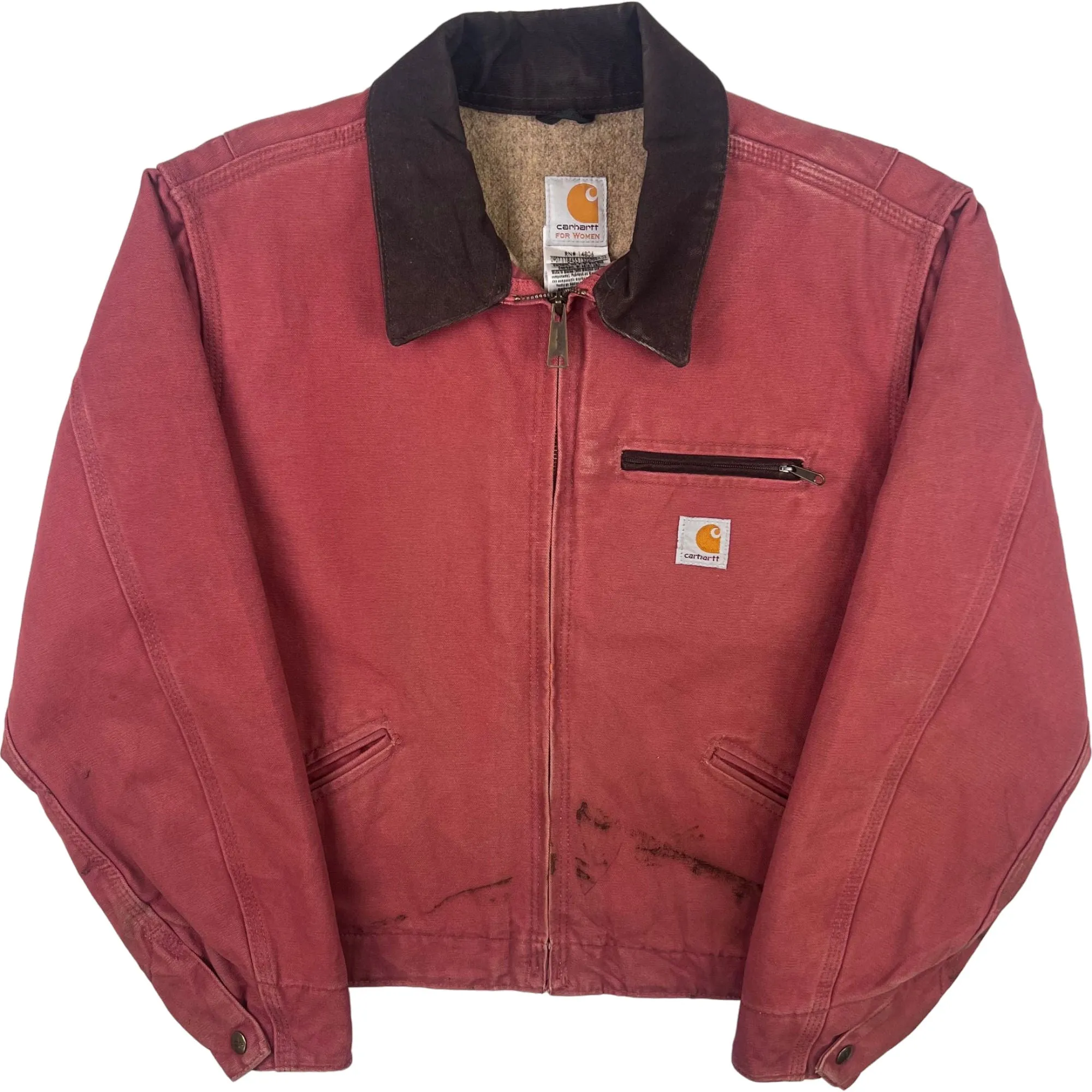 Vintage Carhartt Detroit Sherpa Workwear Jacket Rose Pink WJ097 VRS Rare