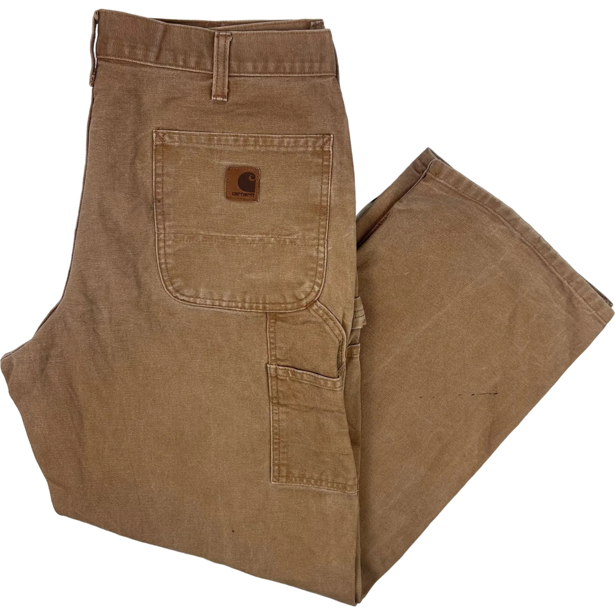 Vintage Carhartt Distressed Carpenter Workwear Trousers Beige B11 BRN