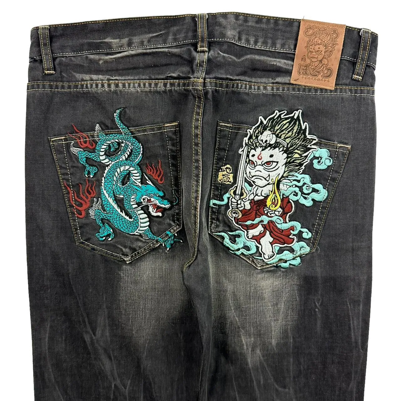 Vintage Dragon and Monster Japanese denim jeans W36