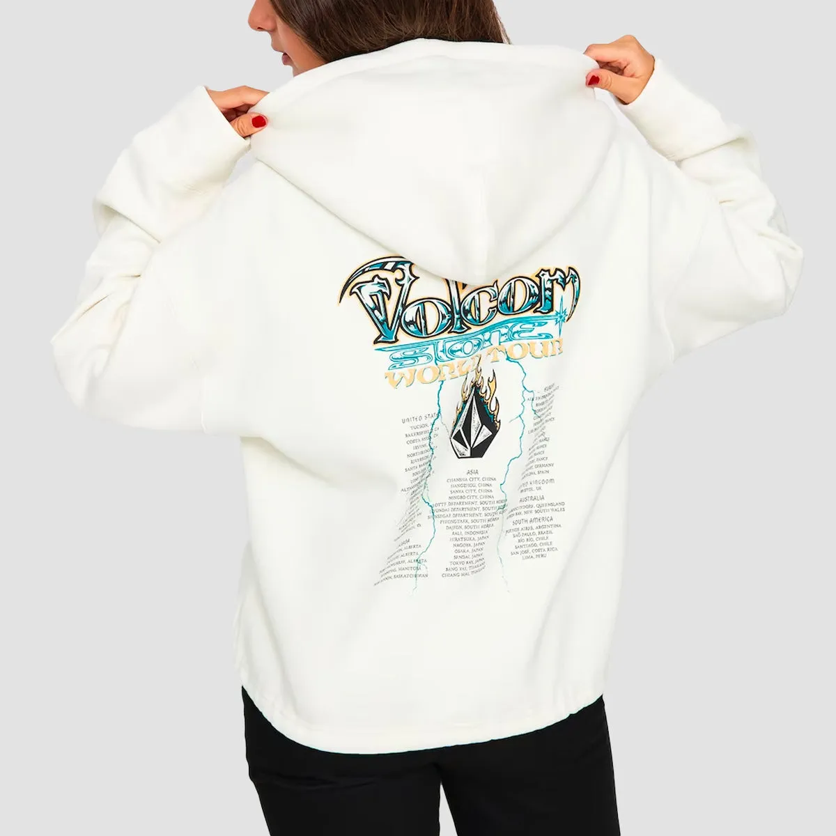 Volcom Tripstone Howl At The Moon Pullover Hoodie Star White - Womens