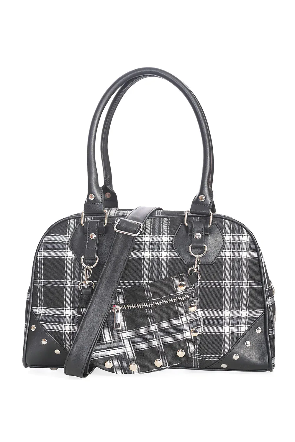 Warren Plaid Black/Wht Handbag