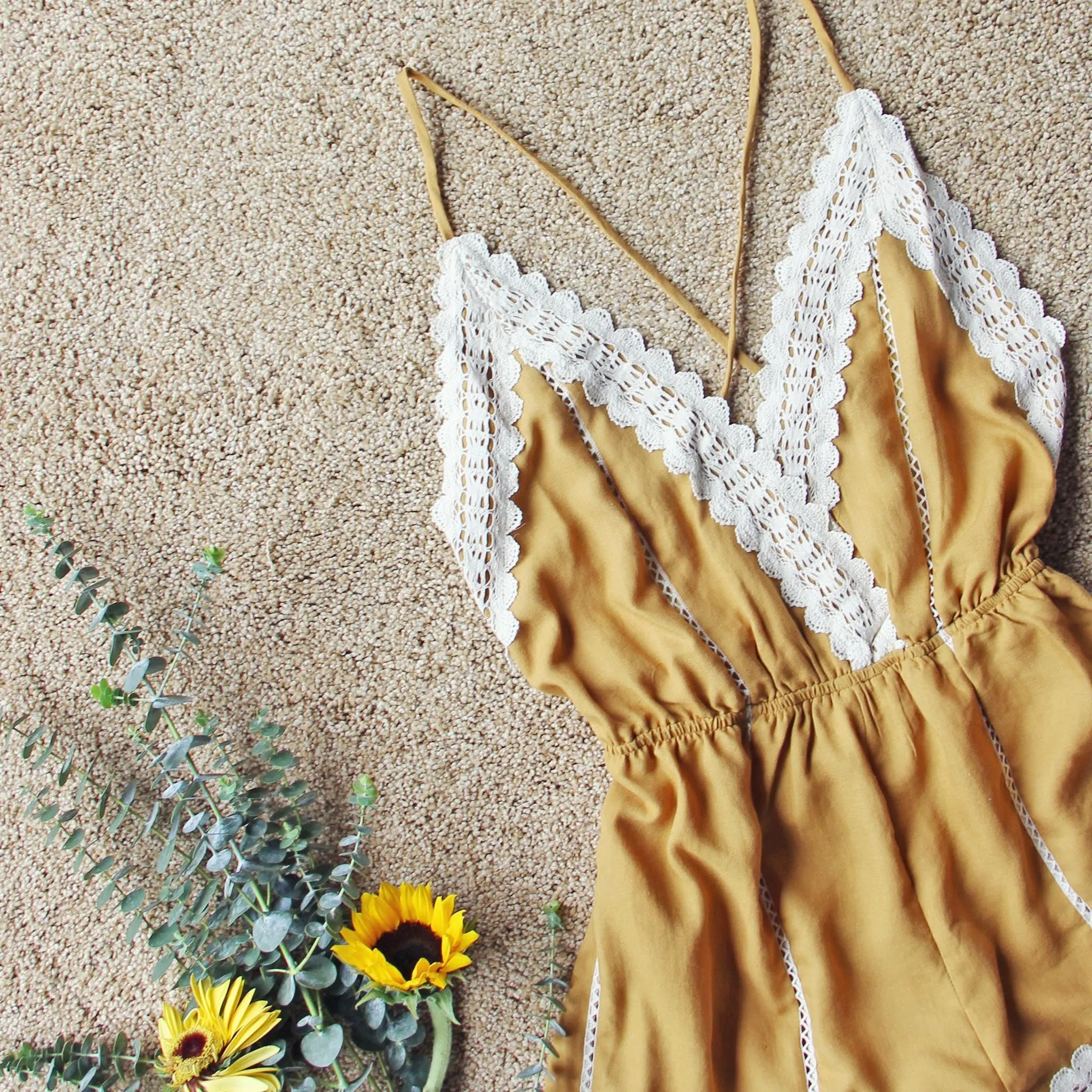 Whiskey & Rye Romper in Mustard