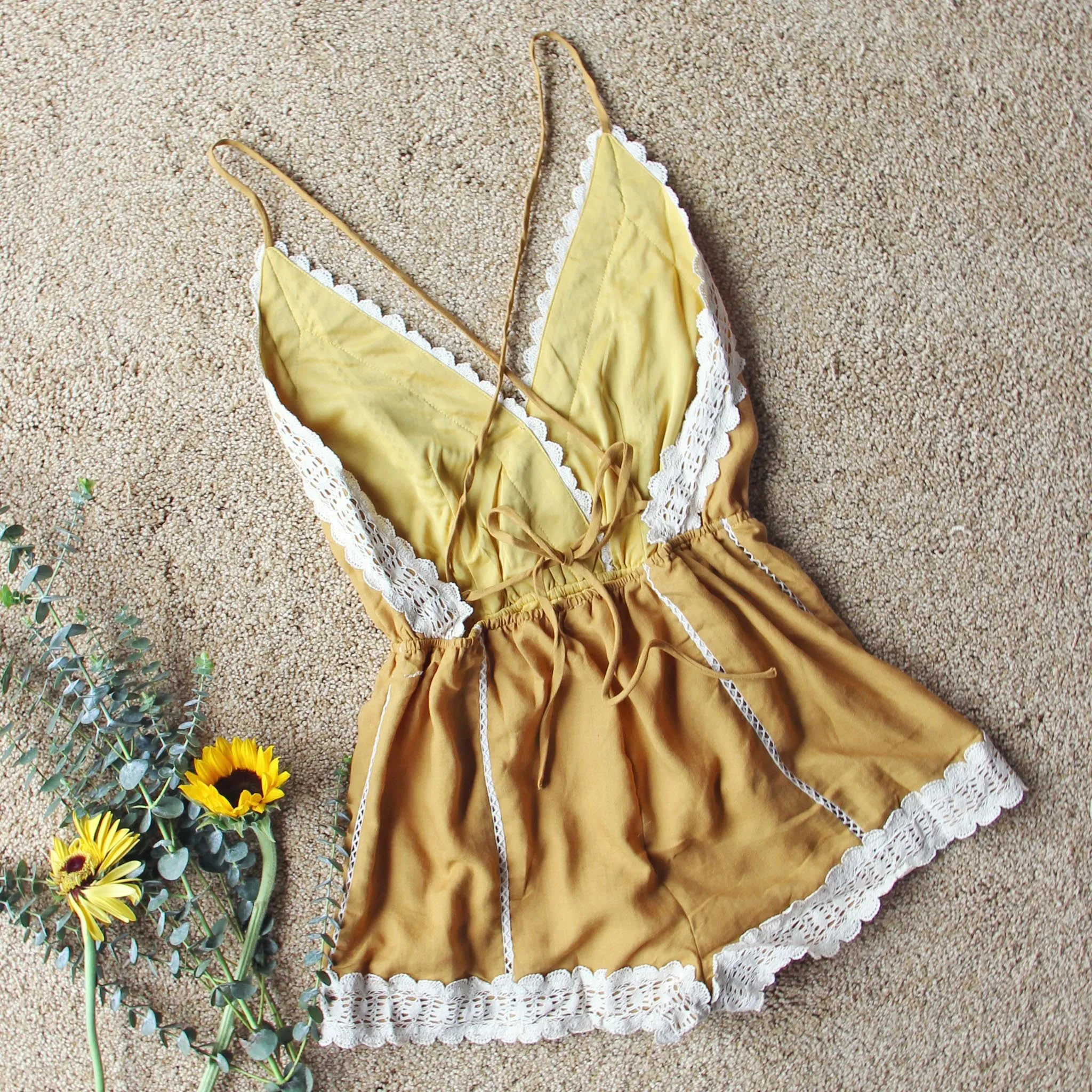 Whiskey & Rye Romper in Mustard