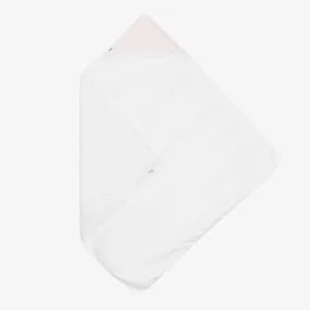 White & Pink Hooded Cotton Towel (100cm)