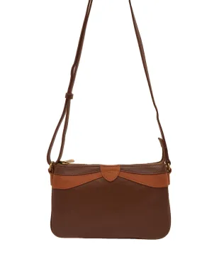 Women's chocolate hexagonal leather handbag 686999