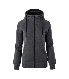 Womens/ladies chiano full zip hoodie dark grey melange/black Elbrus