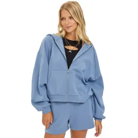 Women's Risen Soft Knit Oversized Zip Hoodie - Blue