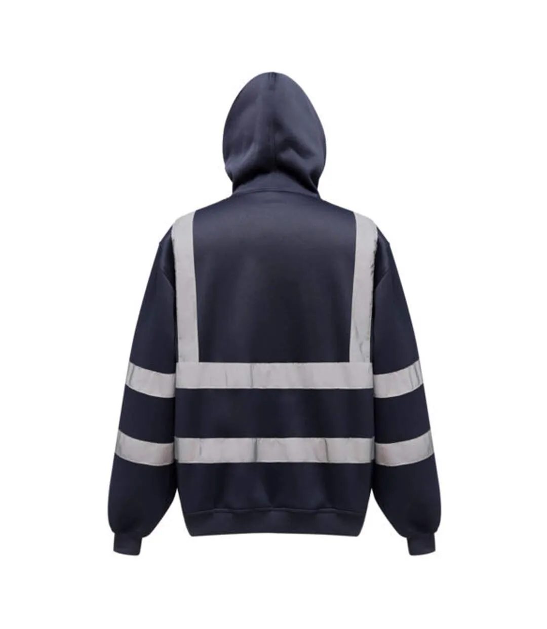 Yoko Mens Hi Visibility Full Zip Reflective Work Hoodie (Navy) - UTRW5256