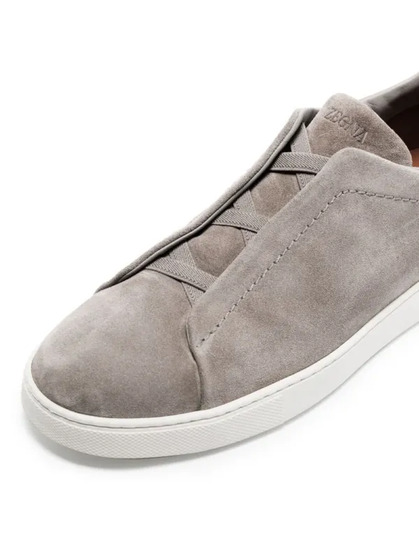 Zegna Triple Stitch Suede Sneakers Grey | Luxury and style at your fingertips