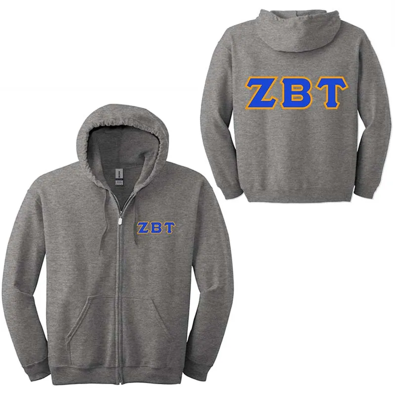 Zeta Beta Tau Fraternity Full-Zip Hoodie - G186 - TWILL