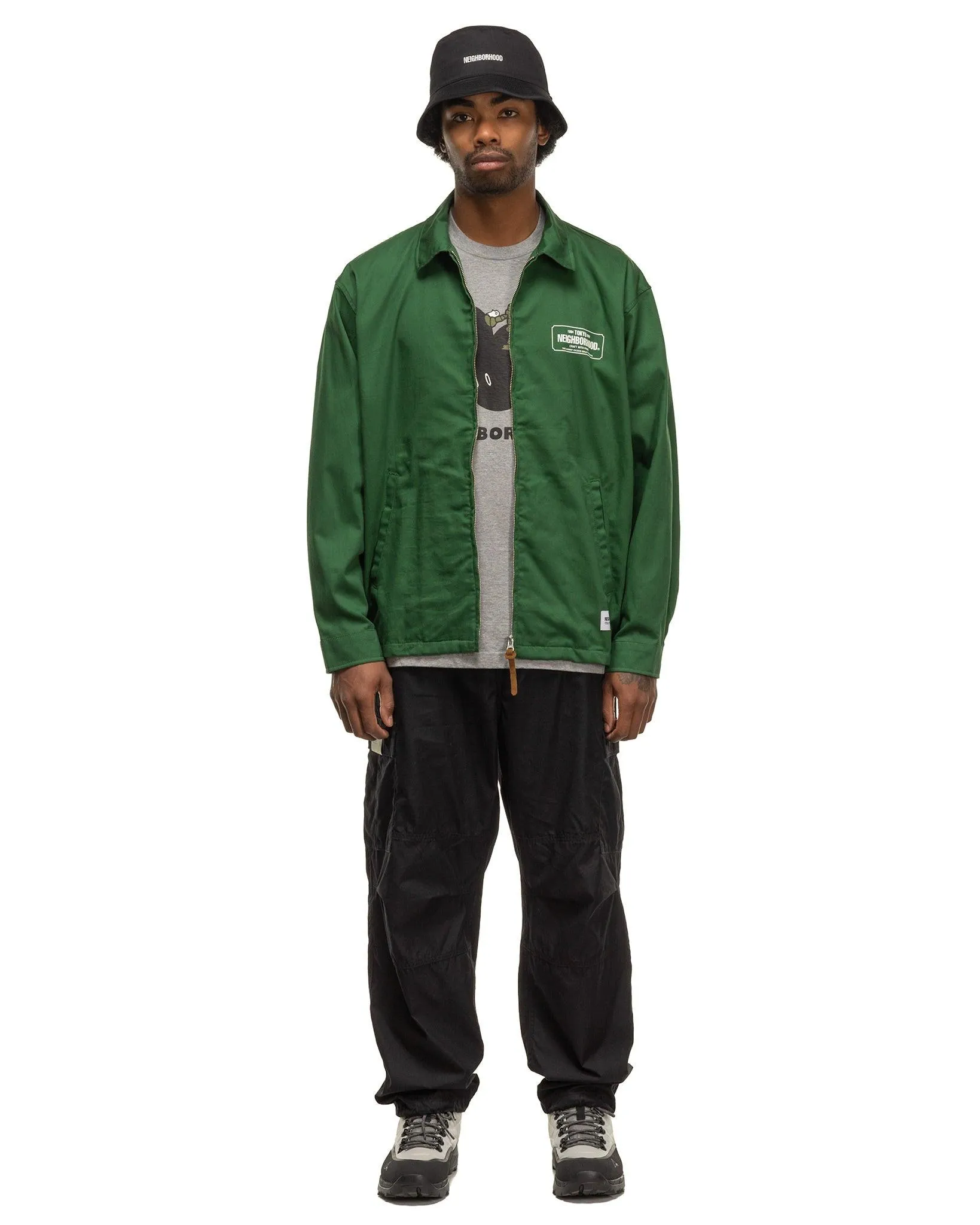 Zip Work Jacket Green