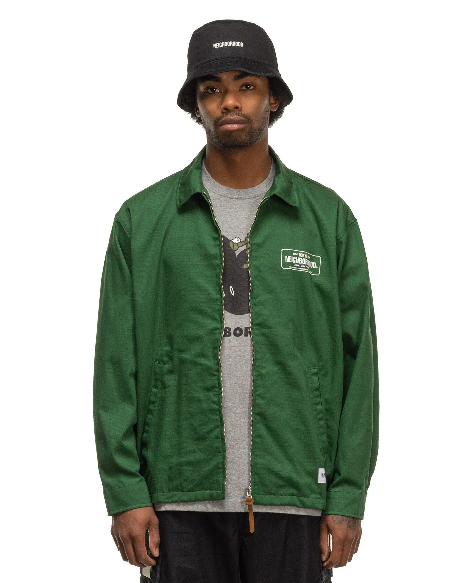 Zip Work Jacket Green